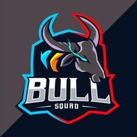 bull maskottchen esport logo design vektor