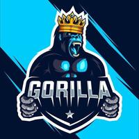 King Gorilla Esport-Logo-Design vektor