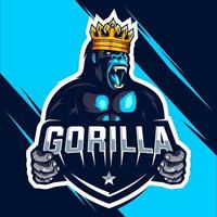 kung gorilla esport logotyp design vektor