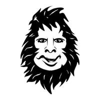 kvinna gorilla huvud silhuett enkel logotyp vektor