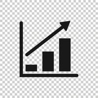 Diagrammdiagramm-Symbol im flachen Stil. Pfeil wächst Vektorillustration auf weißem, isoliertem Hintergrund. Analyse Geschäftskonzept. vektor