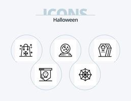 Halloween-Linie Icon Pack 5 Icon-Design. Sense. Halloween. Kreis. Geld. Dollar vektor