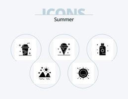 Sommer-Glyphen-Icon-Pack 5 Icon-Design. Eis. Sahne. Sonnenlicht. Sommer. Eis vektor