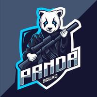panda trupp med pistol maskot esport logotyp design vektor