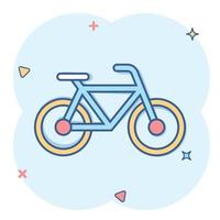 Fahrrad-Schild-Symbol im Comic-Stil. Fahrrad-Vektor-Cartoon-Illustration auf weißem Hintergrund isoliert. radfahren geschäftskonzept splash effekt. vektor