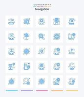 kreativ navigering 25 blå ikon packa sådan som plats. bok. Karta. stift. plats vektor