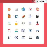 Aktienvektor-Icon-Pack mit 25 Zeilenzeichen und Symbolen für Business-Romantik-Kommunikation Liebeskugel editierbare Vektordesign-Elemente vektor