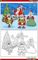 tecknad serie santa klausuler på jul färg sida vektor