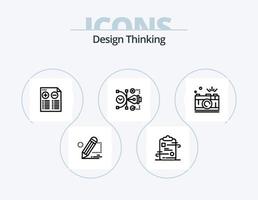 design tänkande linje ikon packa 5 ikon design. Diagram. styrelse. digital. analyser. Lagra vektor