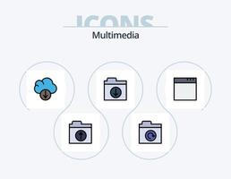 Multimedia-Linie gefüllt Icon Pack 5 Icon-Design. . . Lagerung. Stern. Lieblings- vektor