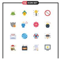 uppsättning av 16 modern ui ikoner symboler tecken för säkerhet säkerhet halloween vakt resa redigerbar packa av kreativ vektor design element