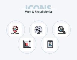 Web- und Social-Media-Linie gefüllt Icon Pack 5 Icon Design. abstrakt . Teilen. Server . vektor