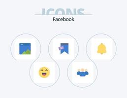 Facebook platt ikon packa 5 ikon design. klocka. text. bild. tecken. mark vektor