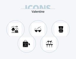 valentine glyf ikon packa 5 ikon design. träd. kärlek. glas. dag. valentine vektor