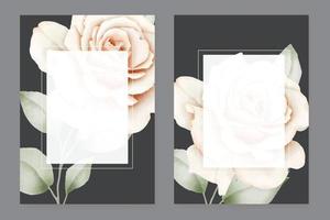 vacker blommig akvarell bröllop inbjudan kort mall vektor