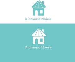logotyp diamant hus vektor