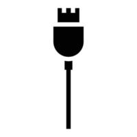solides Symbol für USB-Kabel vektor