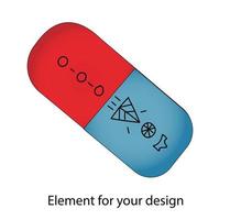 Radiergummi für einen Bleistift. Papierreinigung. Schreibwaren. Schulmaterial. Abbildung auf weißem Hintergrund. Element für Ihr Design.. vektor