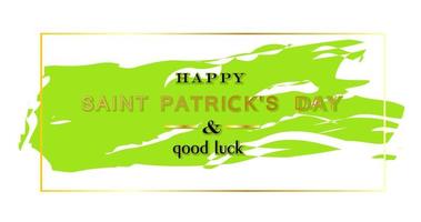 St.Patrick's Day. hintergrunddesign 17. märz, zweige und locken aus klee und kleeblatt. horizontales Poster, Postkarte, Website-Header. vektor