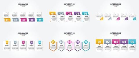 flaches Designset der Vektorillustrations-Infografiken für Werbebroschürenflieger und -zeitschrift vektor