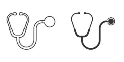stetoskop ikon i platt stil. hjärta diagnostisk vektor illustration på isolerat bakgrund. medicin tecken företag begrepp.