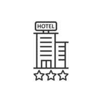 Hotel 3-Sterne-Schild-Symbol im flachen Stil. Gasthaus-Gebäude-Vektor-Illustration auf weißem Hintergrund isoliert. Geschäftskonzept für Herbergszimmer. vektor