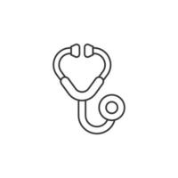 Stethoskop-Symbol im flachen Stil. Herzdiagnosevektorillustration auf lokalisiertem Hintergrund. Medizin Zeichen Geschäftskonzept. vektor