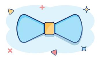 Vektor-Cartoon-Fliege-Symbol im Comic-Stil. Krawatte Zeichen Abbildung Piktogramm. Fliege Business-Splash-Effekt-Konzept. vektor