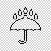 paraply ikon i platt stil. parasoll vektor illustration på vit isolerat bakgrund. tak företag begrepp.