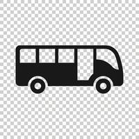 Bus-Symbol im flachen Stil. Trainer-Vektor-Illustration auf weißem Hintergrund isoliert. Geschäftskonzept für Autobus-Fahrzeuge. vektor