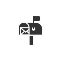 Mailbox-Symbol im flachen Stil. Postkasten-Vektorillustration auf weißem getrenntem Hintergrund. E-Mail-Umschlag Geschäftskonzept. vektor