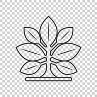 Blatt-Symbol im flachen Stil. Pflanzenvektorillustration auf weißem isoliertem Hintergrund. Blumenzeichen Geschäftskonzept. vektor