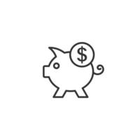 pengar låda ikon i platt stil. gris behållare vektor illustration på vit isolerat bakgrund. nasse Bank företag begrepp.