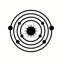 einzigartiger Planet, der die Sonne umkreist, Vektor-Glyphen-Symbol vektor