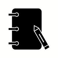 Einzigartiges Vektor-Glyphen-Symbol für Papier und Bleistifte vektor