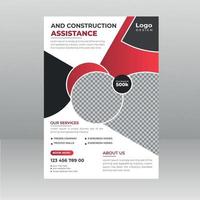 Hausbau-Flyer-Vorlage für Bauunternehmen vektor