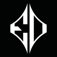 Ed-Logo-Monogramm mit Rautenform-Designvorlage vektor