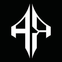 AR-Logo-Monogramm mit Rautenform-Designvorlage vektor