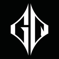 gq logotyp monogram med diamant form design mall vektor