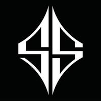 ss logotyp monogram med diamant form design mall vektor