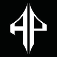 ap logotyp monogram med diamant form design mall vektor