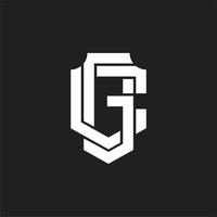 gc logotyp monogram design mall vektor