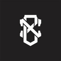 cx logotyp monogram design mall vektor