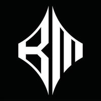 bm-Logo-Monogramm mit Rautenform-Designvorlage vektor