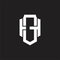 gh logotyp monogram design mall vektor