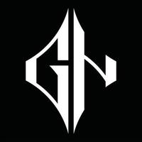 gn-Logo-Monogramm mit Rautenform-Designvorlage vektor