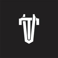 vt logotyp monogram design mall vektor