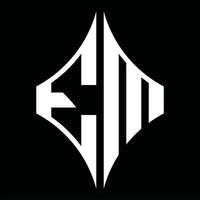 em-Logo-Monogramm mit Rautenform-Designvorlage vektor