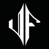 uf-Logo-Monogramm mit Rautenform-Designvorlage vektor