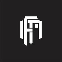 fm logotyp monogram design mall vektor